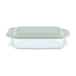 Pyrex? Deep 7 x 11 Rectangle Glass Baking Dish with Sage Green Lid