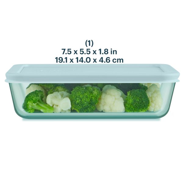 Pyrex Glass Container With Led Pyrex? Simply Store? Tinted Glass 6-cup Rectangle Storage Container ...