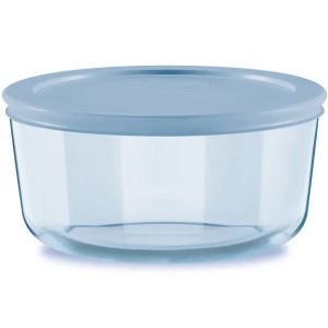 Pyrex? Simply Store? Tinted 4-cup Round Storage with Blue Plastic Lid