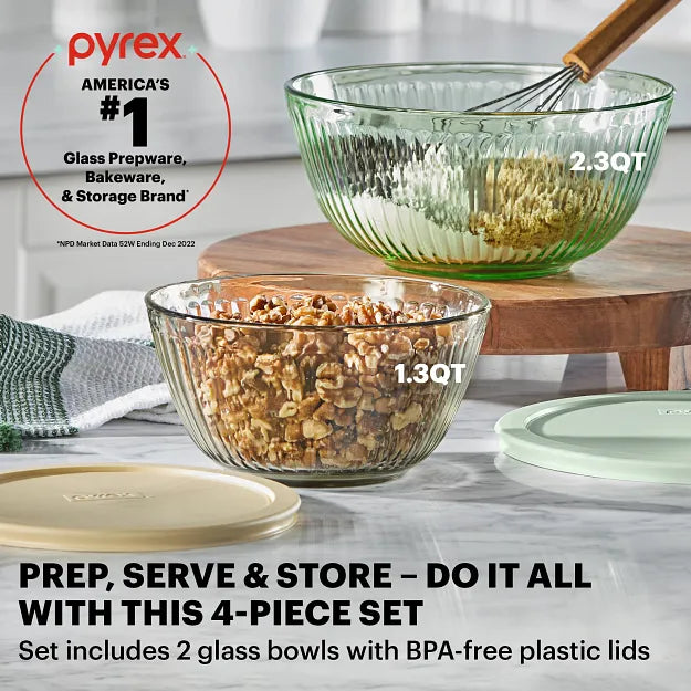 Pyrex® Colors Sculpted Tinted 4-piece Mixing Bowl Value Pack - Image 2